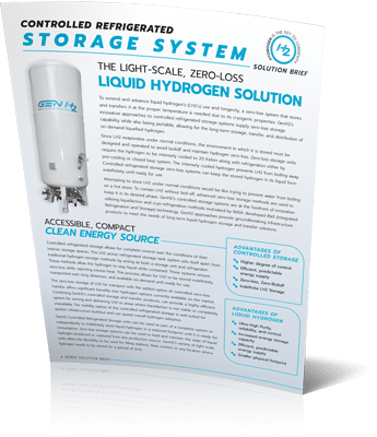 GenH2 Controlled Liquid Hydrogen Storage System